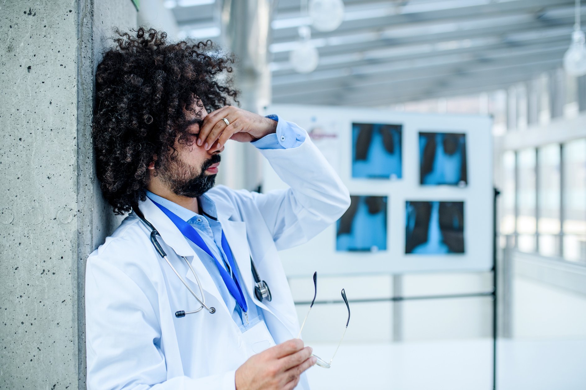 Stressed Doctor in a Hospital